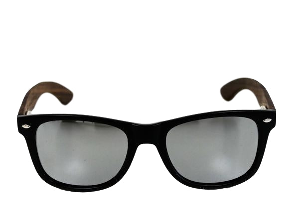 Silver Lens Walnut Sunglasses