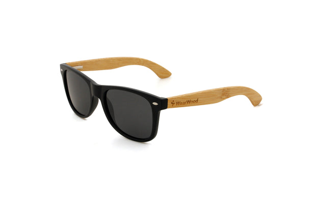 Classic Black Bamboo Sunglasses – Polarized UV400 | WearWood display picture 1