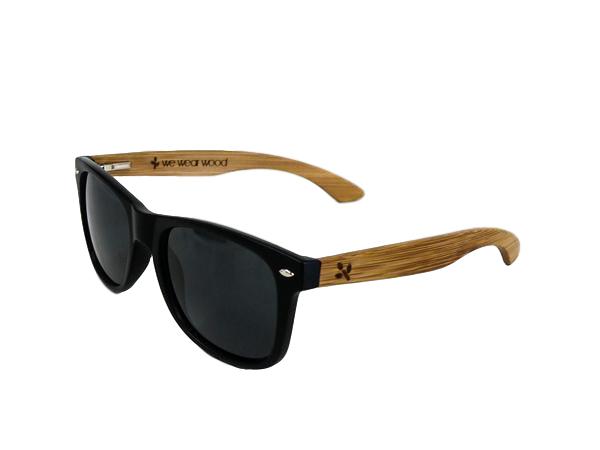Classic Black Bamboo Sunglasses With Case