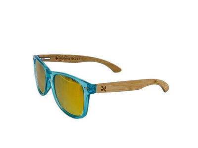 Ocean Blue Bamboo Sunglasses - With Case