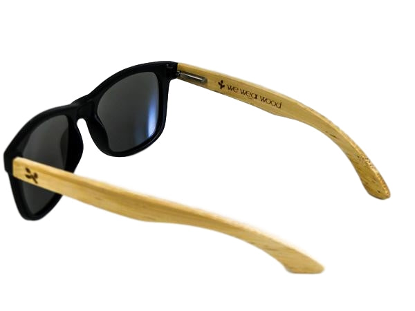 Silver Lens Black Bamboo Sunglasses