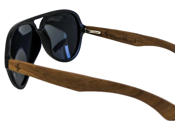 Walnut Aviator Sunglasses